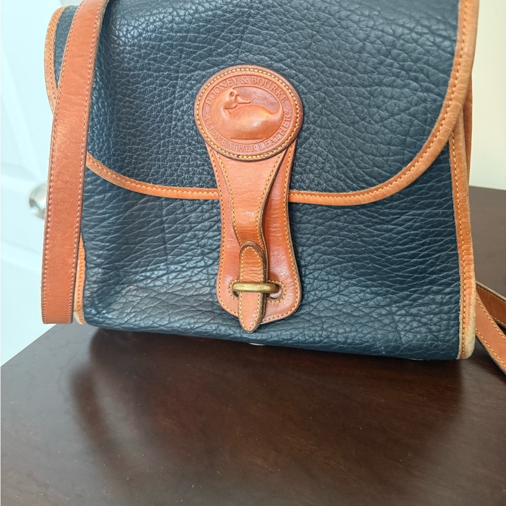 Dooney & Bourke Blue and Brown Leather Shoulder Bag
